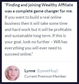 Wealthy Affiliate Testimonial #1